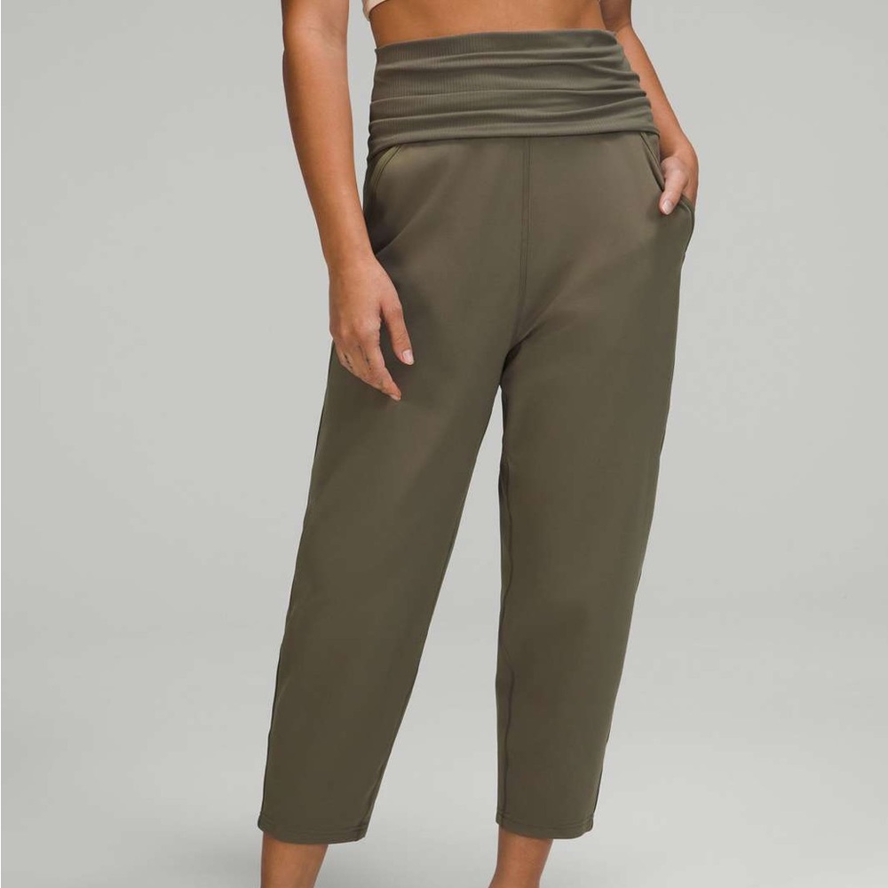 lululemon align crop wide leg ribbed waist pant